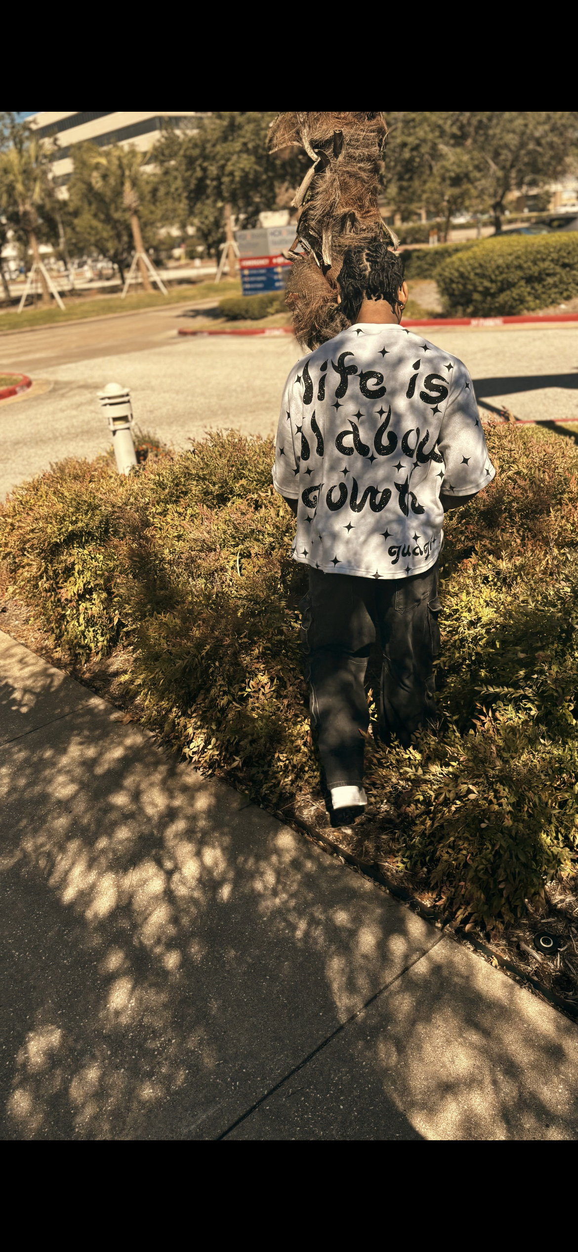 White GUAGI “Growth” Oversized Tee